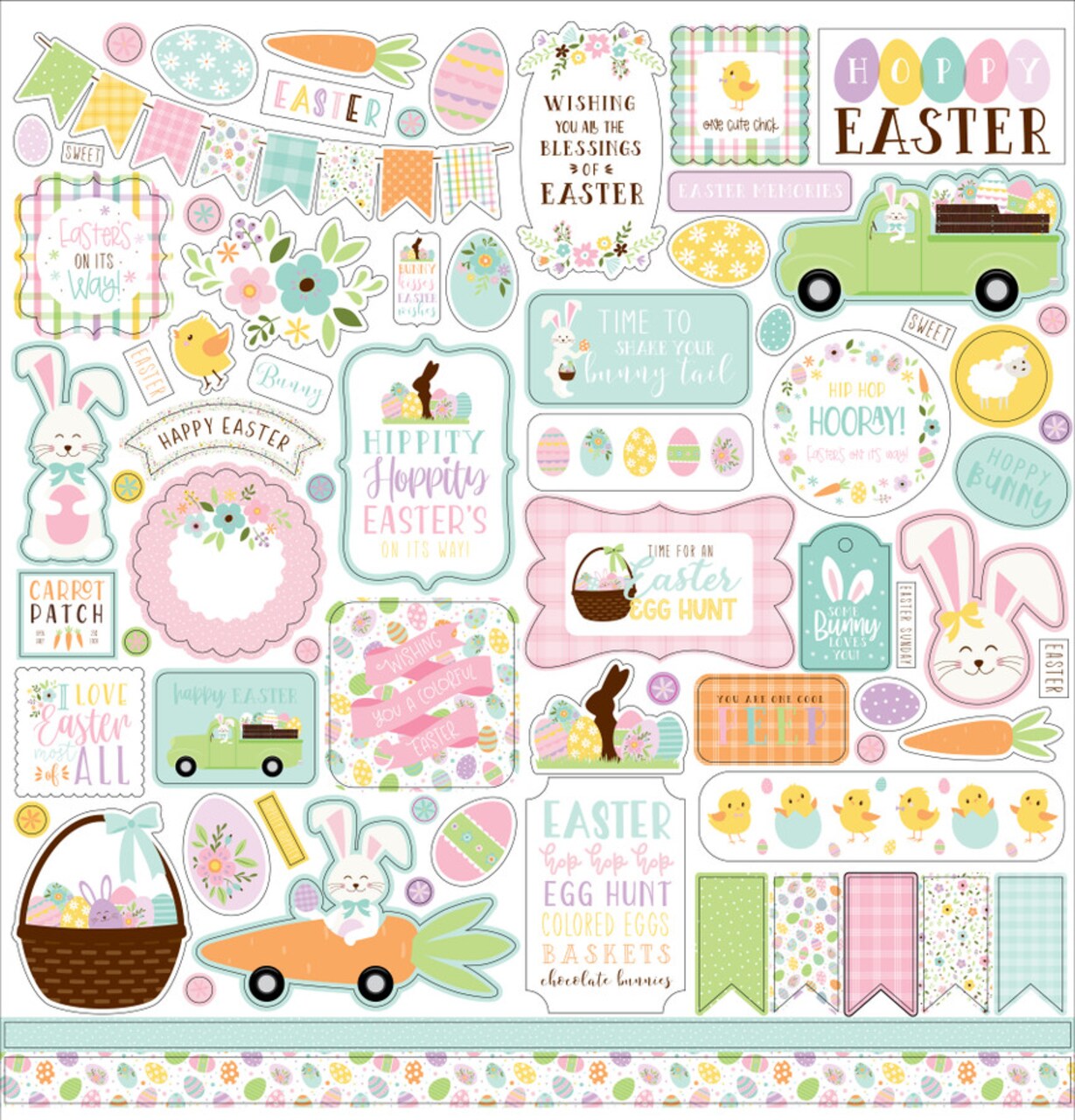 Echo Park Welcome Easter 12 x 12 Element Sticker Sheet